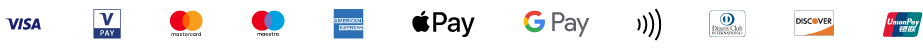 Akzeptierte Zahlungsmittel: Visa, V PAY, Mastercard, Maestro, American Express, Google Pay, Diners Club, Discover, UnionPay